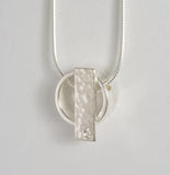 Custom: Sterling Silver Hammered Accent Pendant with Diamond