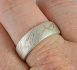 Mokume Gane Ring - Tri-Colour and Sterling Silver, Wide