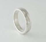 Mokume Gane Ring - Palladium White Gold and Sterling Silver, Narrow