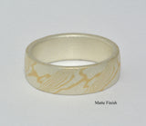 Mokume Gane Ring - 22kt Yellow Gold and Sterling Silver, Wide