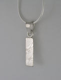 Custom: Palladium White Gold and Sterling Silver Mokume Gane Bar Pendant