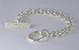 Faceted (hammered) Toggle Style Bracelet - Sterling Silver