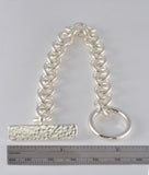Faceted (hammered) Toggle Style Bracelet - Sterling Silver