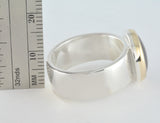 2 Tone Chocolate Coin Pearl Ring