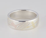 Mokume Gane Ring - Quad Colour and Sterling Silver, Wide