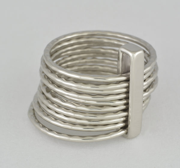 Custom: White gold 10 band ring