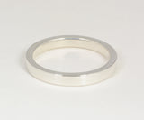 Solid Band - 2mm X 3mm Sterling Silver or 14kt White Gold band