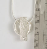 Custom: Sterling Silver Hammered Accent Pendant with Diamond