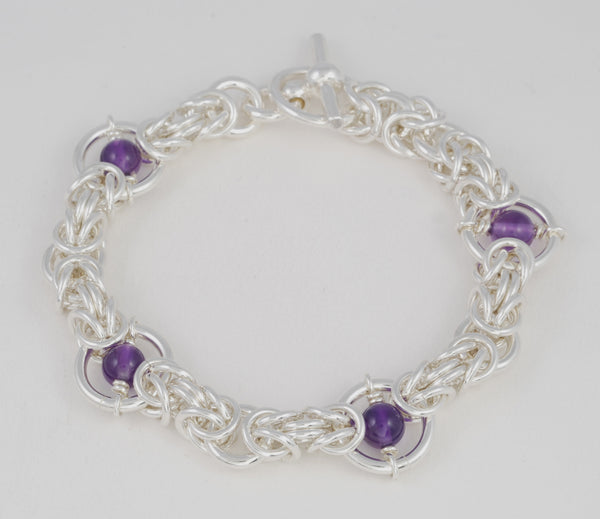 Kings Chain Medium Bracelet Variation with Stones