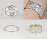 Solid Band - 2mm X 3mm Sterling Silver or 14kt White Gold band