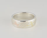 Mokume Gane Ring - Quad Colour and Sterling Silver, Wide