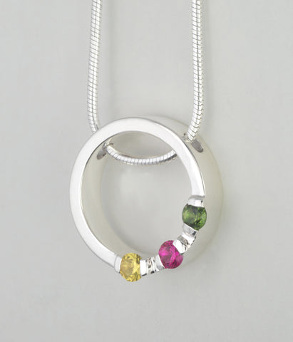 Custom: Simplicity Style Pendant with Birthstones