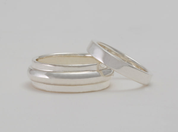 Custom: Sterling Silver Wedding Band Set
