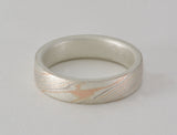 Mokume Gane Ring - Tri-Colour and Sterling Silver, Narrow