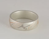 Mokume Gane Ring - Tri-Colour and Sterling Silver, Wide