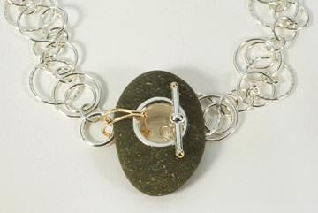 Beaches 2 Tone Toggle Necklace, 18"