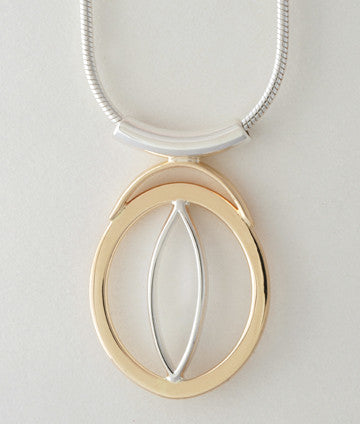Custom: 14kt Yellow Gold and Sterling Silver Pendant