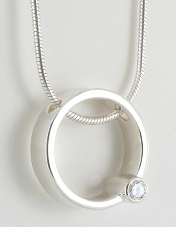 Custom: Simplicity Pendant with Tube Set Diamond