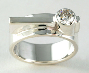 Custom: Simplicity Ring with Tube Set Diamond