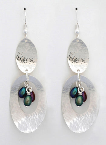 Feathers Earrings with Pearls