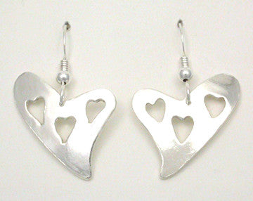 Heart - Triple Heart Hook Earrings