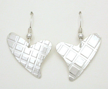 Heart Plaid Hook Earrings
