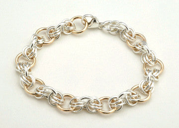 Hugs and Kisses Two Tone Bracelet, Small (XOXO)