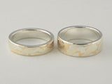 Mokume Gane Ring - 22kt Yellow Gold and Sterling Silver, Wide