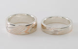 Mokume Gane Ring - Tri-Colour and Sterling Silver, Narrow