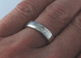 Mokume Gane Ring - Palladium White Gold and Sterling Silver, Narrow
