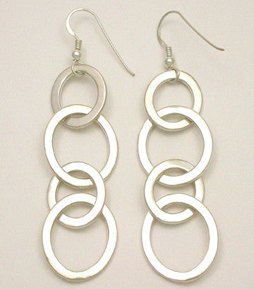 Oval Link Long Hook Earrings