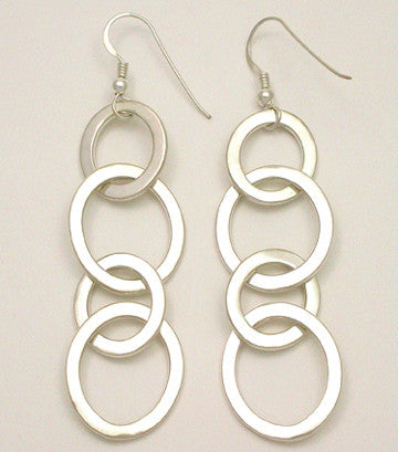 Oval Link Long Hook Earrings