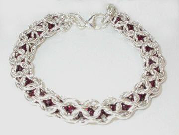 Round Mailsmith Bracelet with Stones