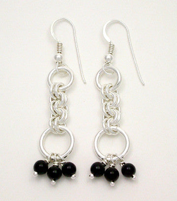 Small Double Jump Earrings with Stones