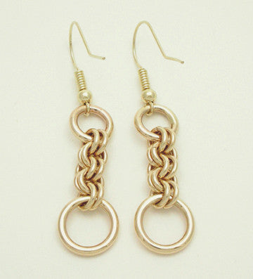 Small Double Jump 14 Karat Gold Earrings