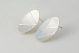 Three Lines Oval Earrings