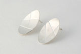 Three Lines Oval Earrings