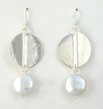 Wave Earrings with Coin Pearls